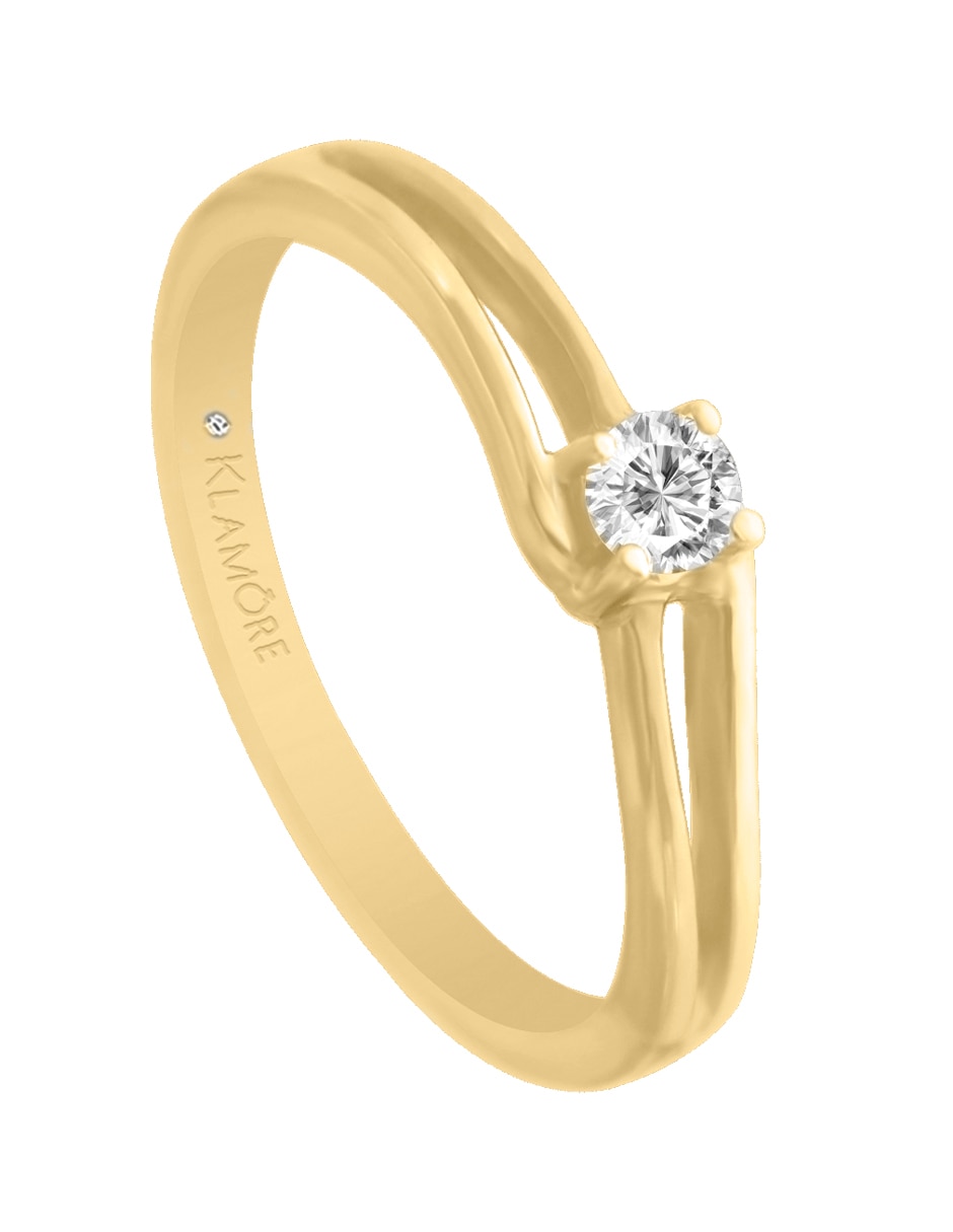 Solitario de oro 14 k Kavya diamante 3