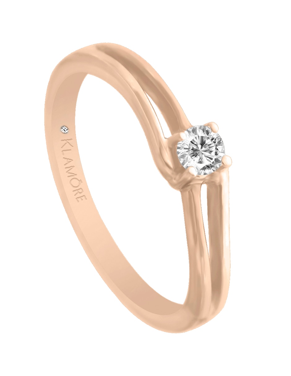 Solitario de oro 14 k Kavya diamante 3