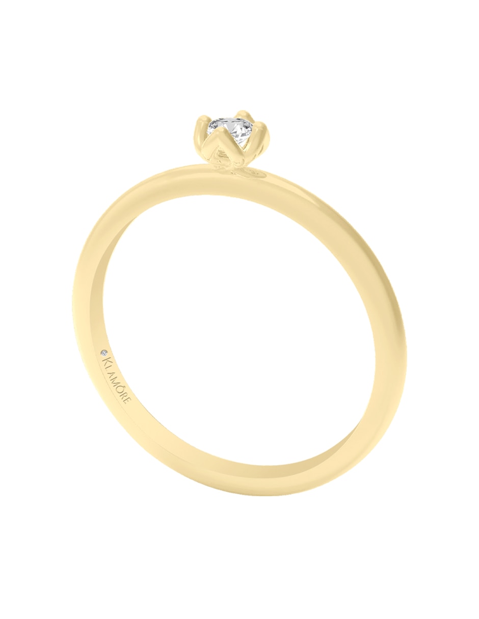 Solitario "de" oro 14 k klamore diamante
