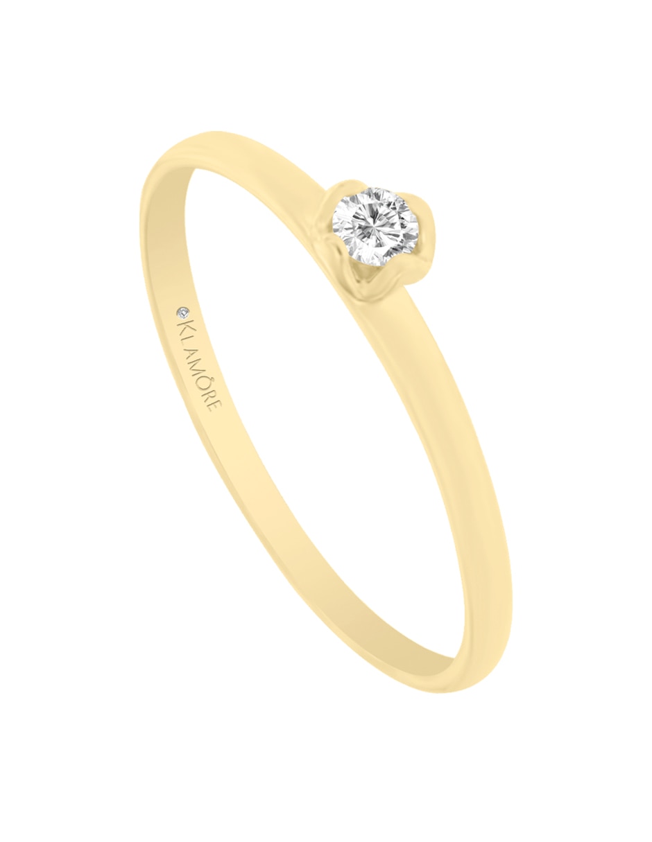 Solitario "de" oro 14 k klamore diamante