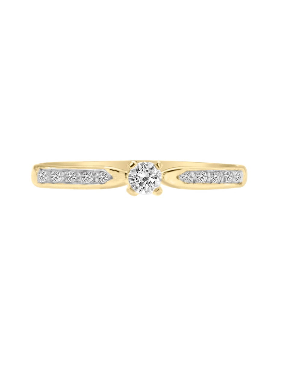 Solitario de oro 14 k Kared diamante