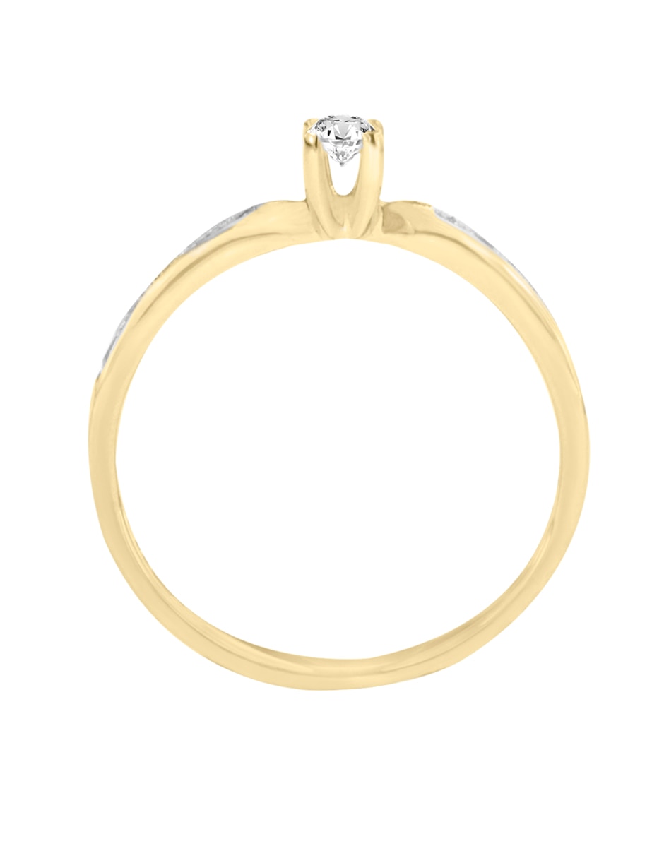 Solitario "de" oro 14 k klamore diamante