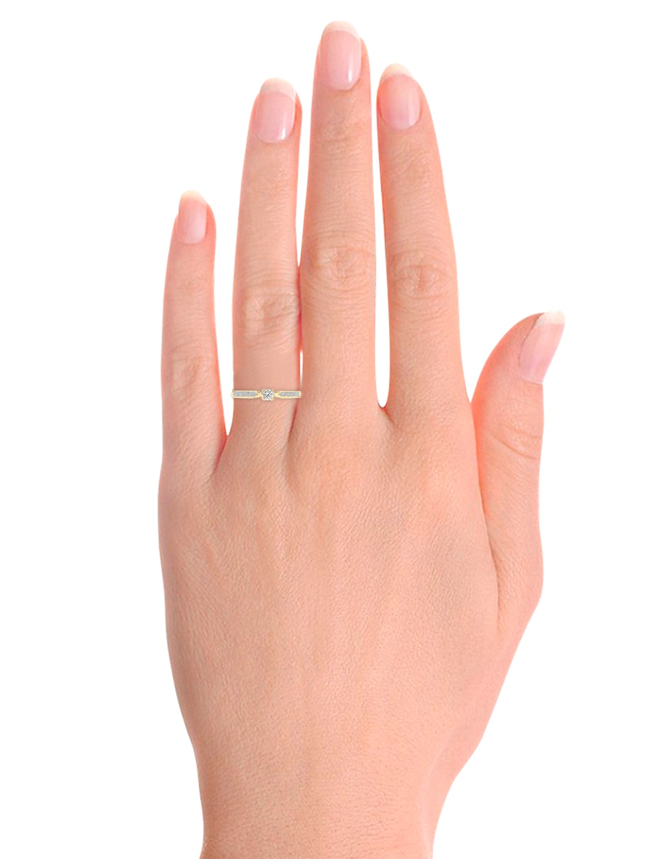 Solitario "de" oro 14 k klamore diamante