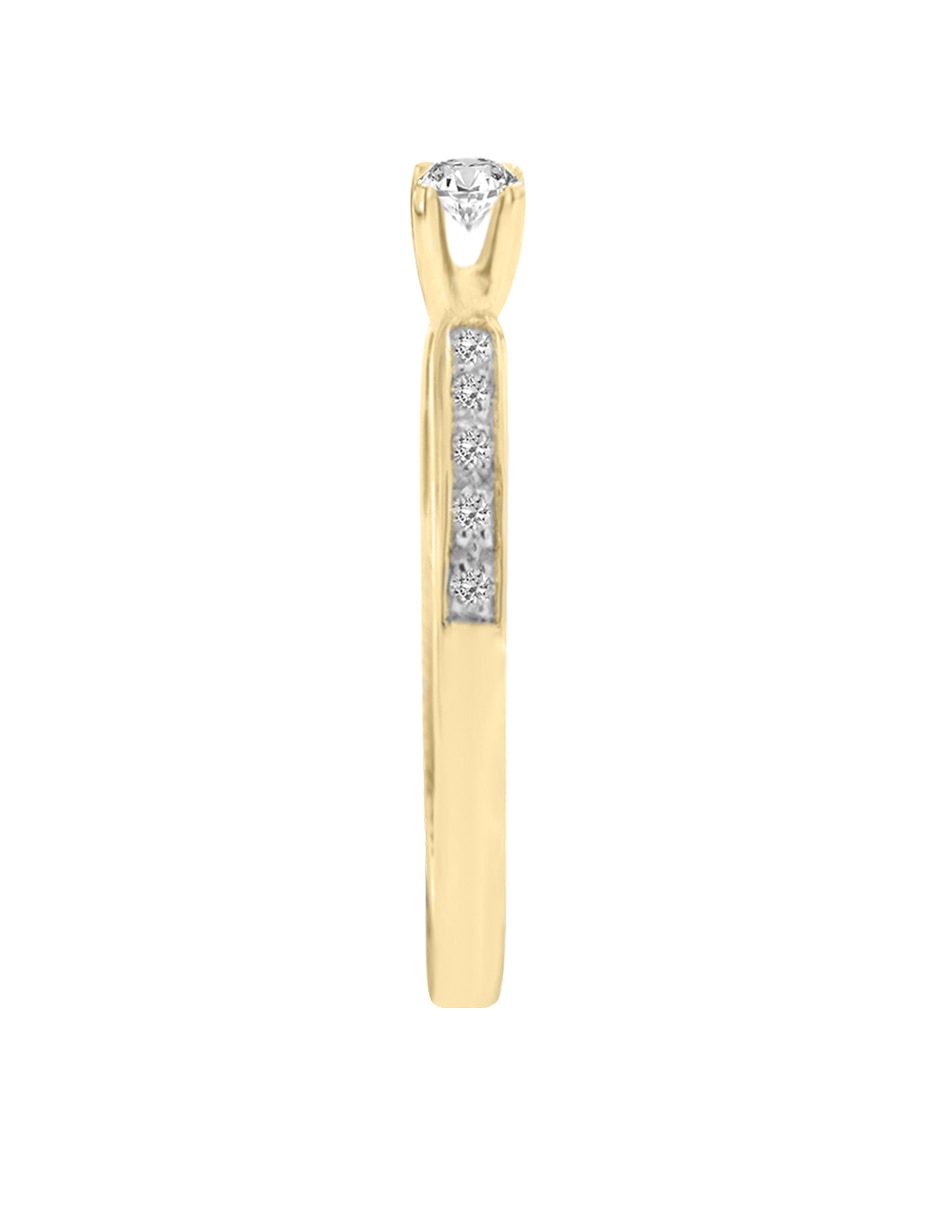 Solitario "de" oro 14 k klamore diamante