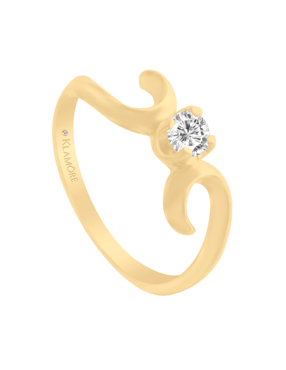 Solitario "de" oro 14 k klamore diamante