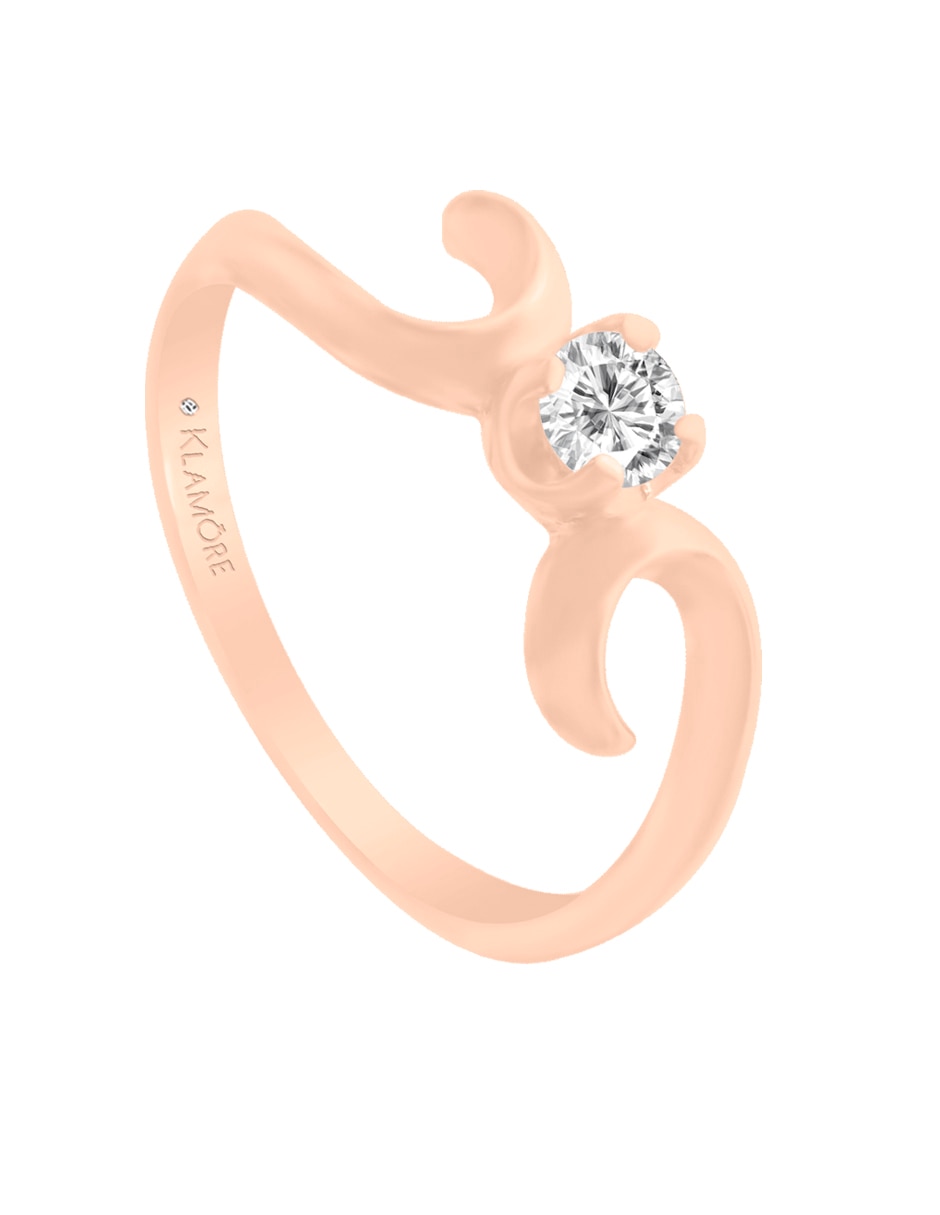 Solitario de oro 14 k Enora diamante 3