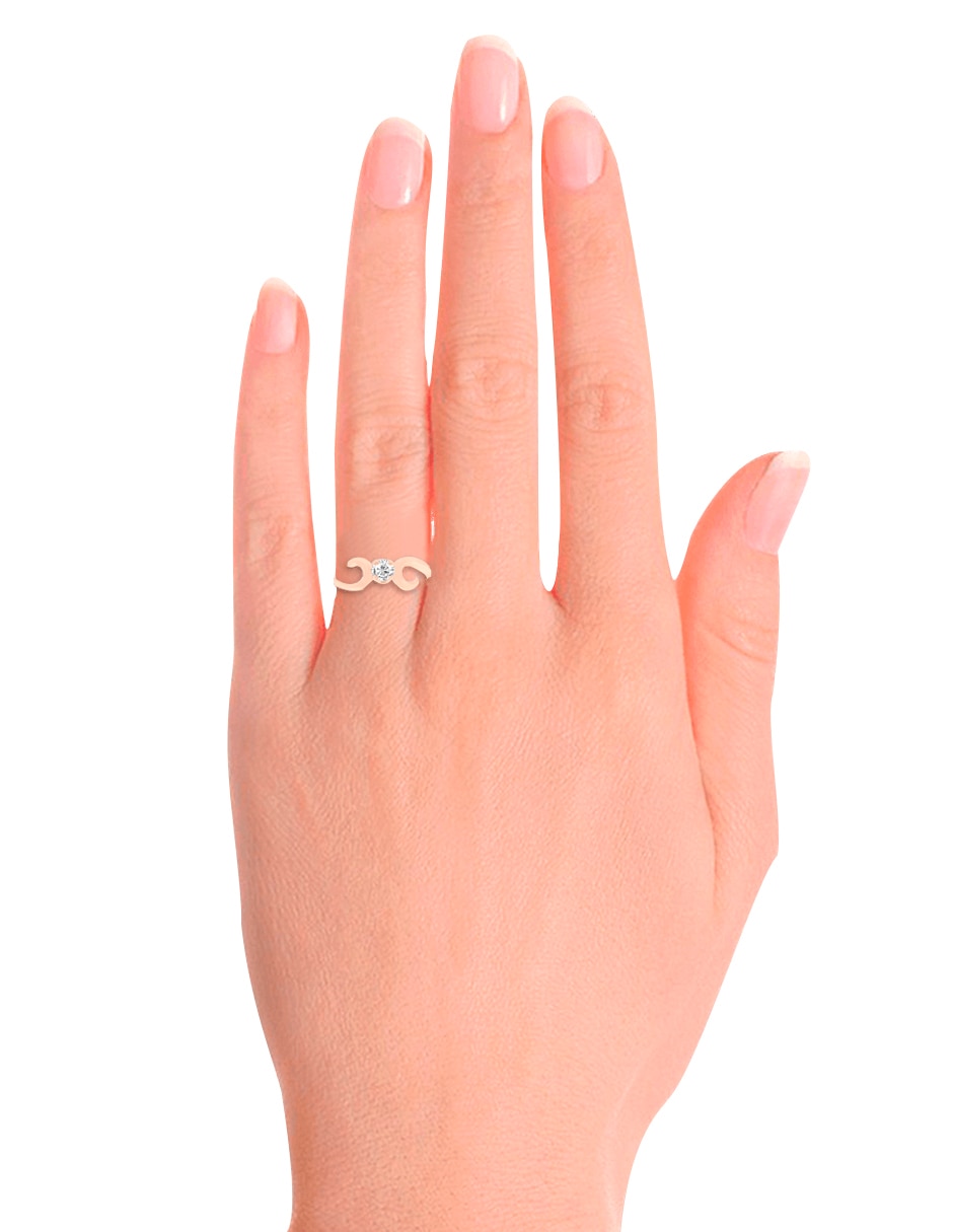 Solitario de oro 14 k Enora diamante 4