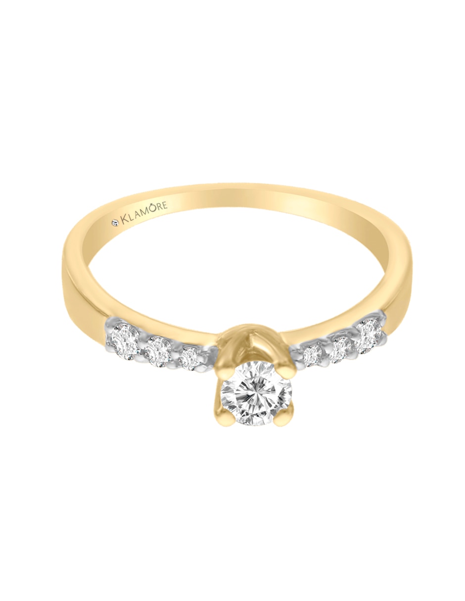 Solitario de oro 14 k Mil diamante