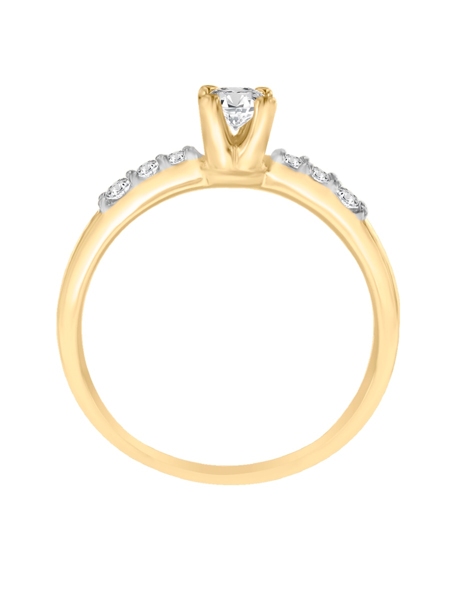 Solitario "de" oro 14 k klamore diamante