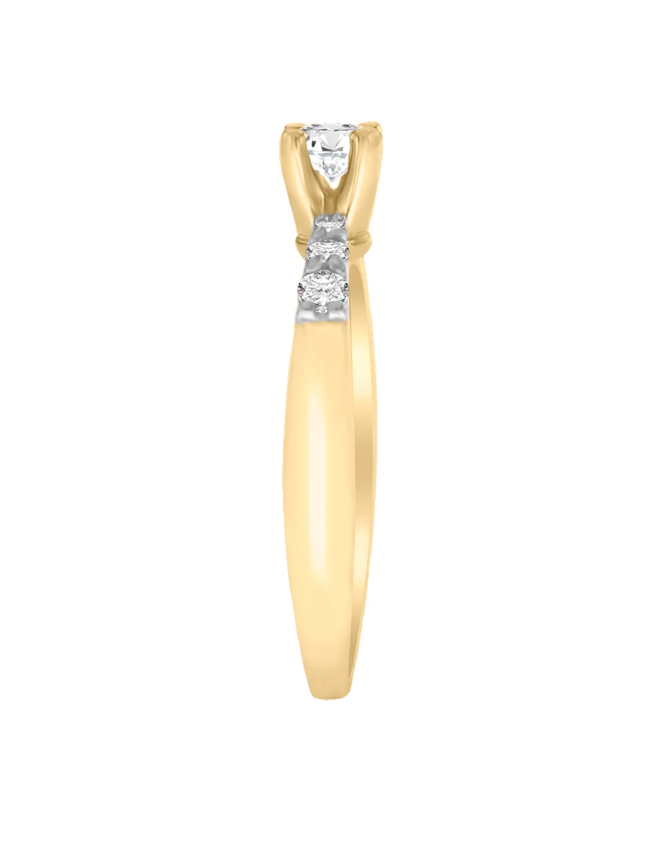 Solitario "de" oro 14 k klamore diamante