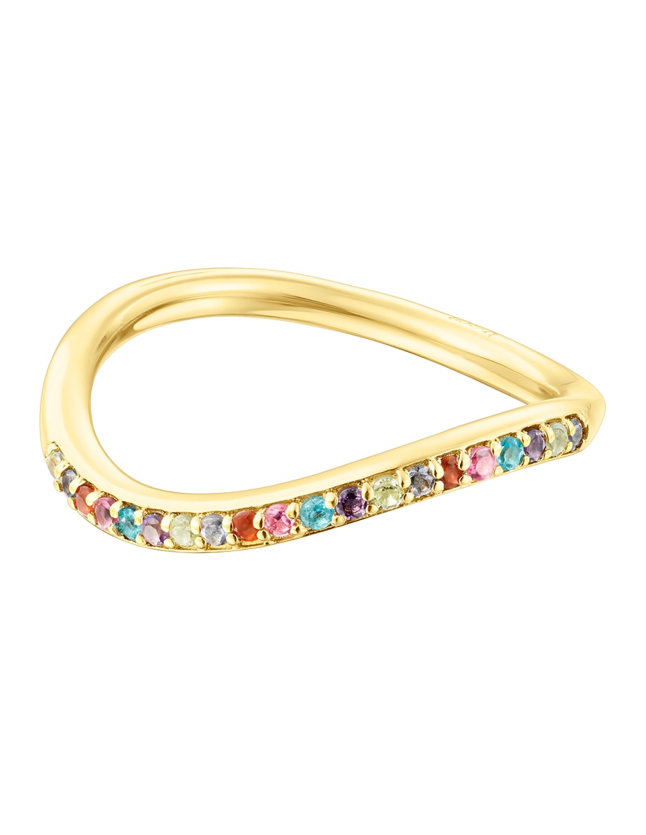Anillo ondulado Vibrant Color P 925 de plata vermeil iolita 2