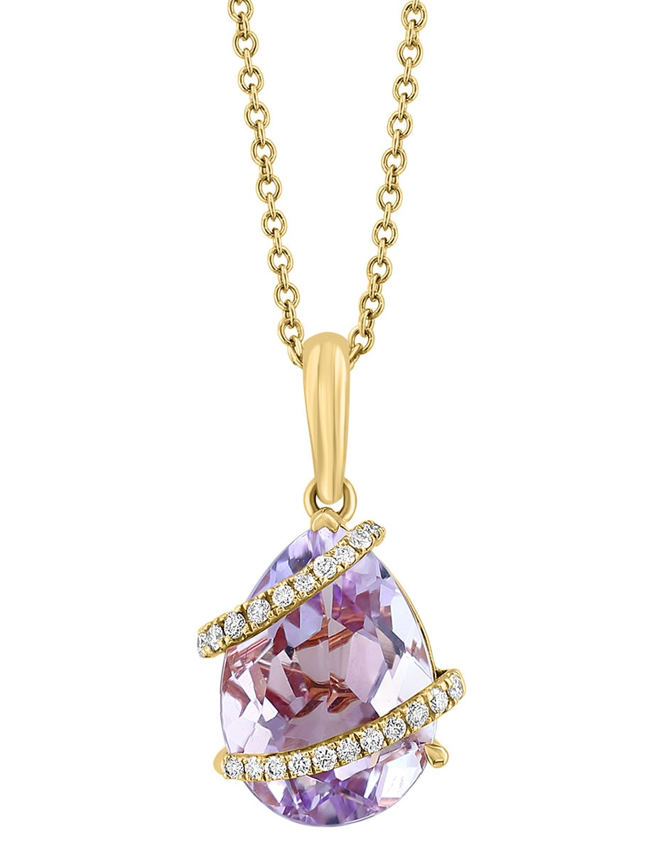 Collar de gota Viola de oro 14 K