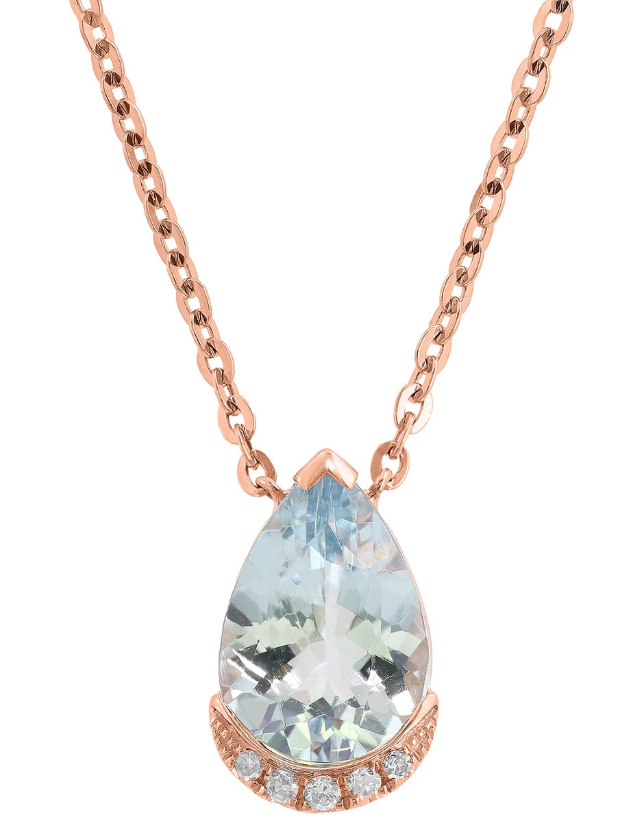 Collar de gota Aquarius de oro 14 K