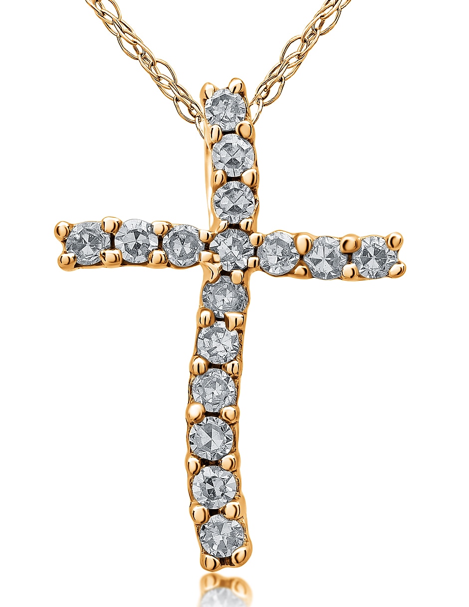 Collar de cruz de oro 14 K