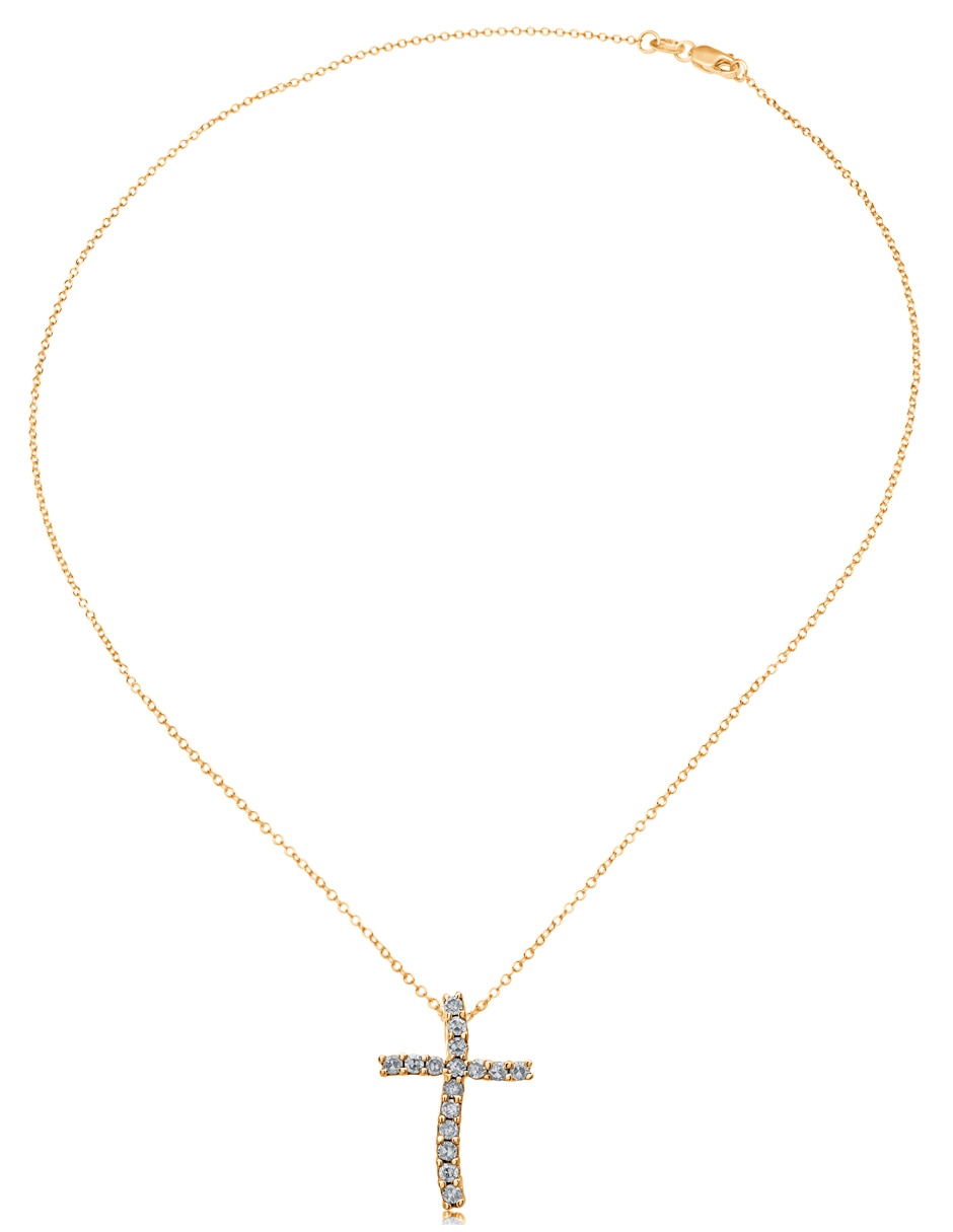 Collar de cruz de oro 14 K 2