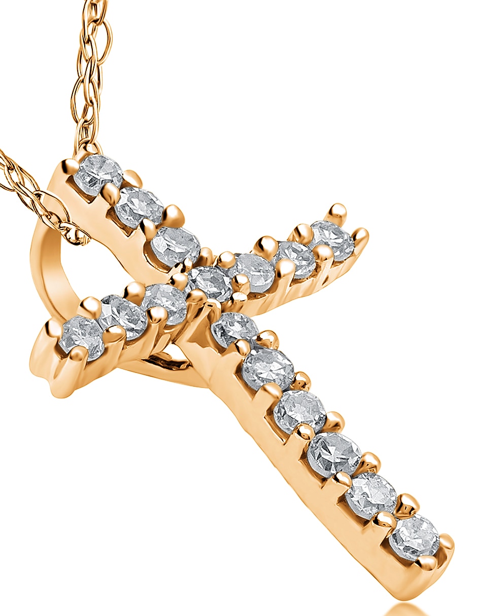 Collar de cruz de oro 14 K 3