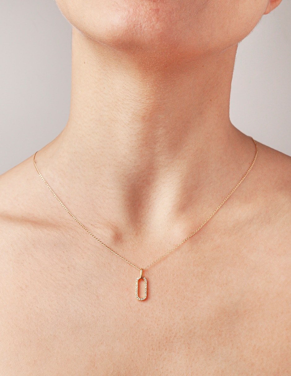 Collar ovalado de oro 14 K 4