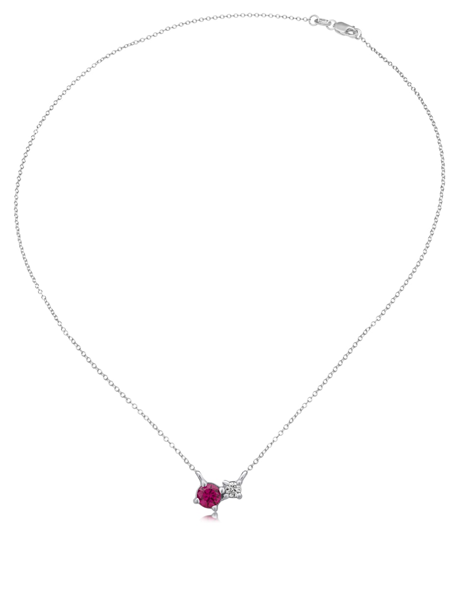 Collar de oro blanco 14 K 2