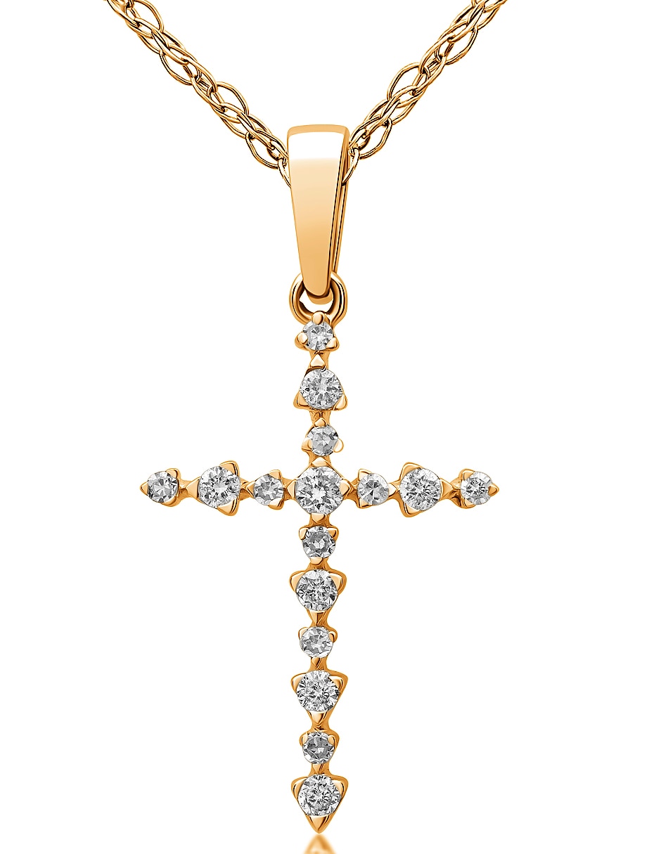 Collar de cruz de oro 14 K