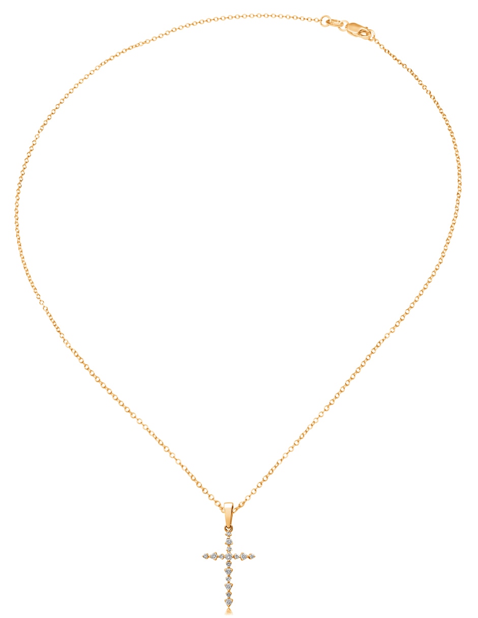 Collar de cruz de oro 14 K 2