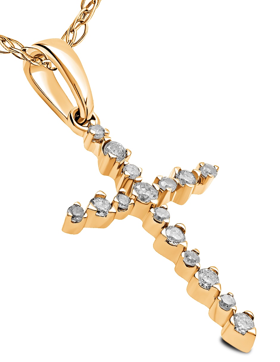 Collar de cruz de oro 14 K 3