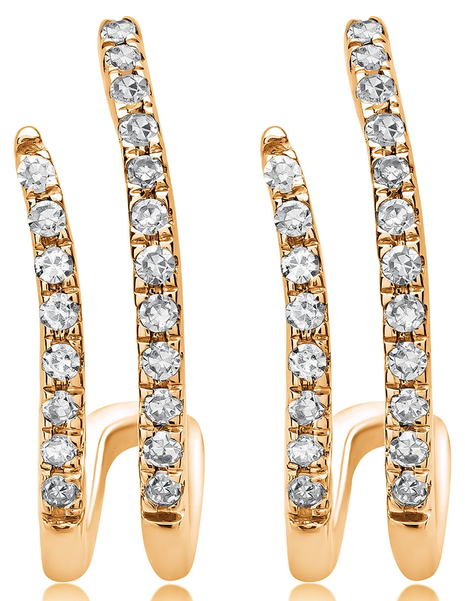 Aretes de oro con acabado brillante diamante Aretes de oro con acabado brillante diamante