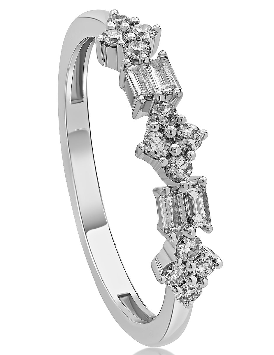 Anillo 14 k de oro blanco diamante brillante 2