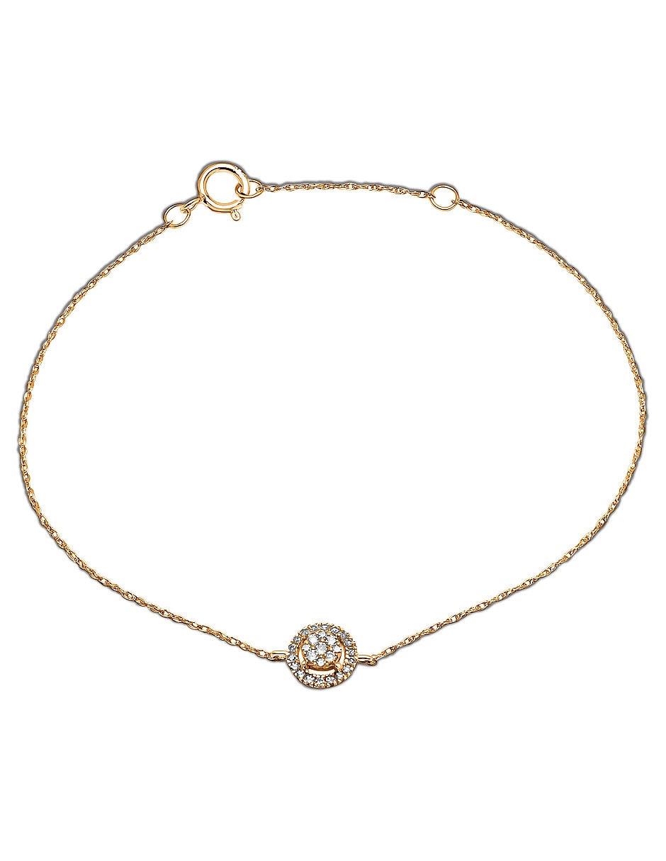 Pulsera de oro 14 K con acabado brillante