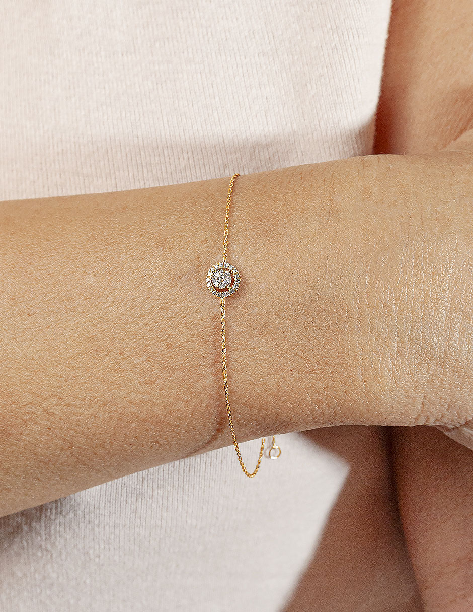 Pulsera de oro 14 K con acabado brillante 3