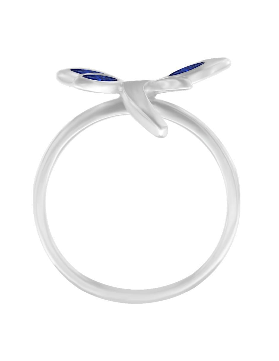 Solitario de oro 14 k Volare zafiro 2