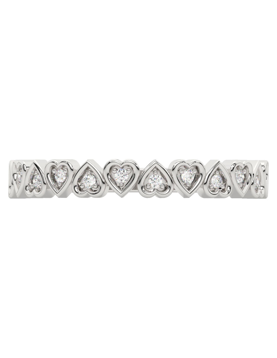 Anillo de corazón 14 k de oro blanco diamante pulido 2