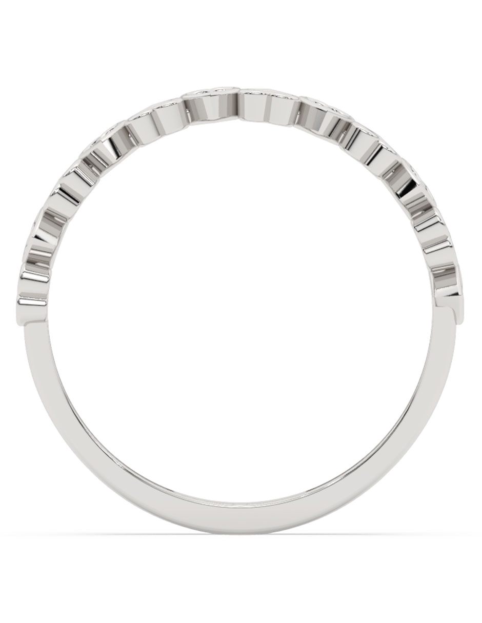 Anillo de corazón 14 k de oro blanco diamante pulido 3