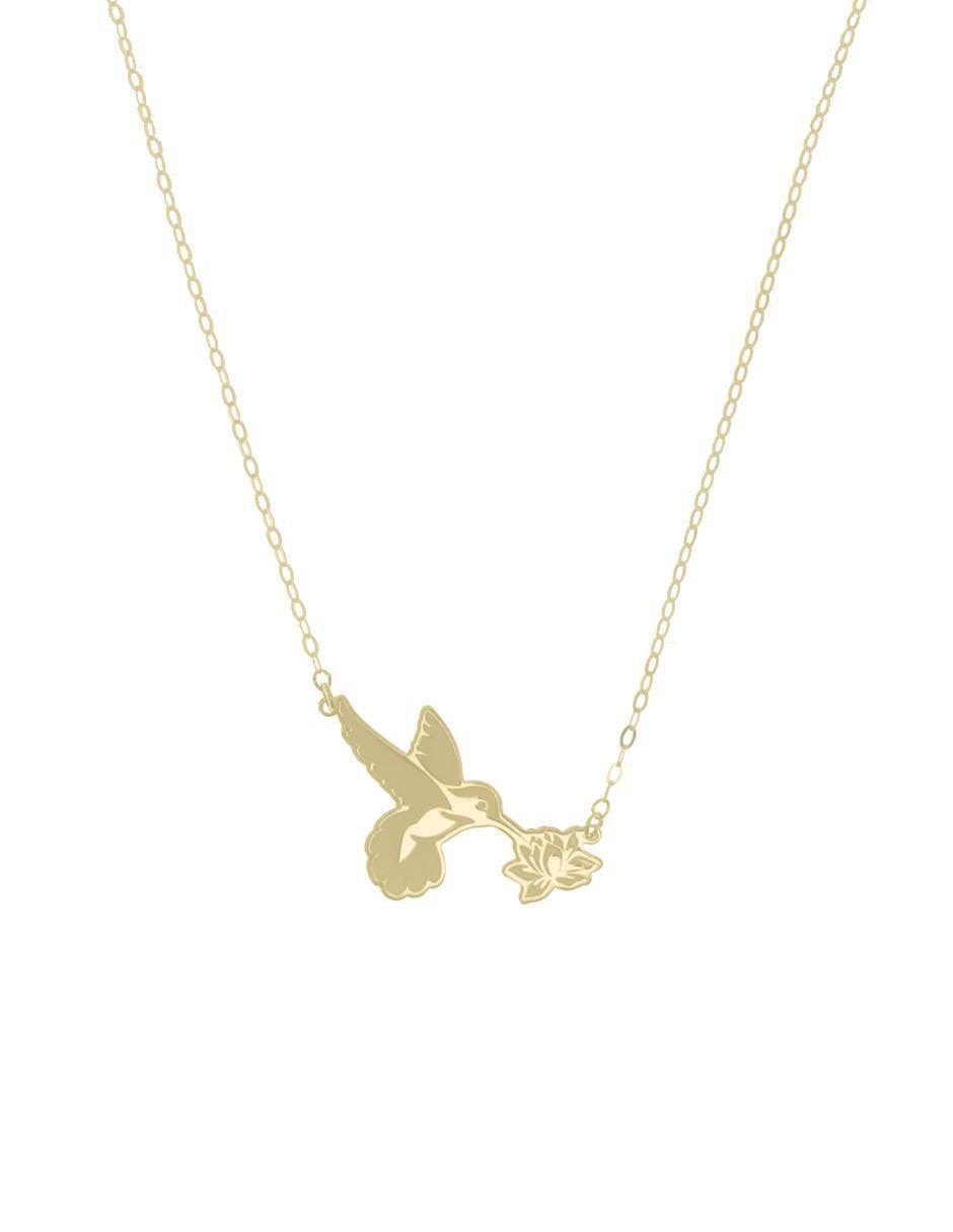 Colgante Y Dije de colibrí ailes de oro 14 K