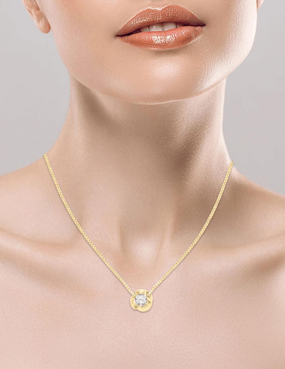 Colgante y dije "de" flor fianelli rady sin licencia "de" oro 14 k diamante