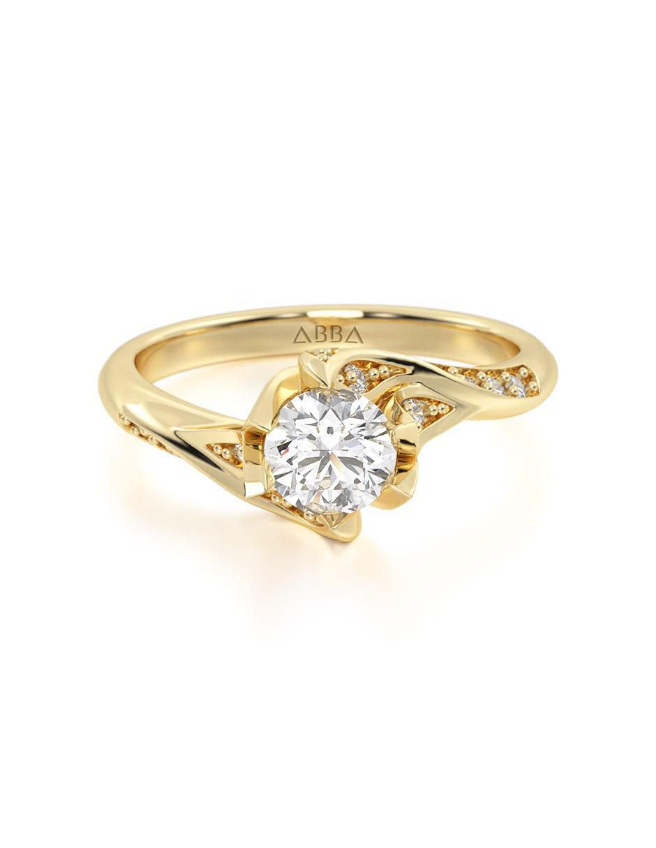 Anillo de compromiso de oro 10 k