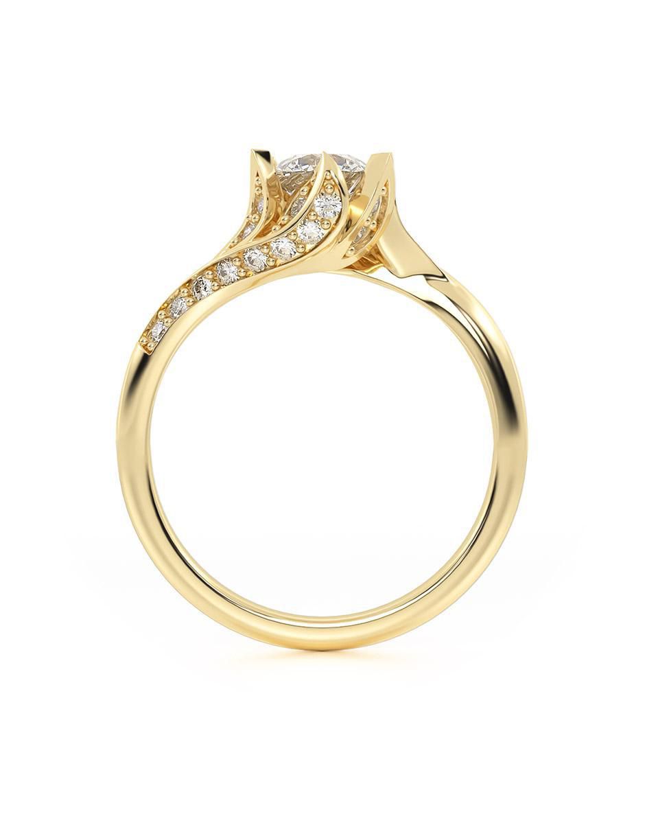 Anillo de compromiso "de" oro 10 k abba joyas sin familia zirconia