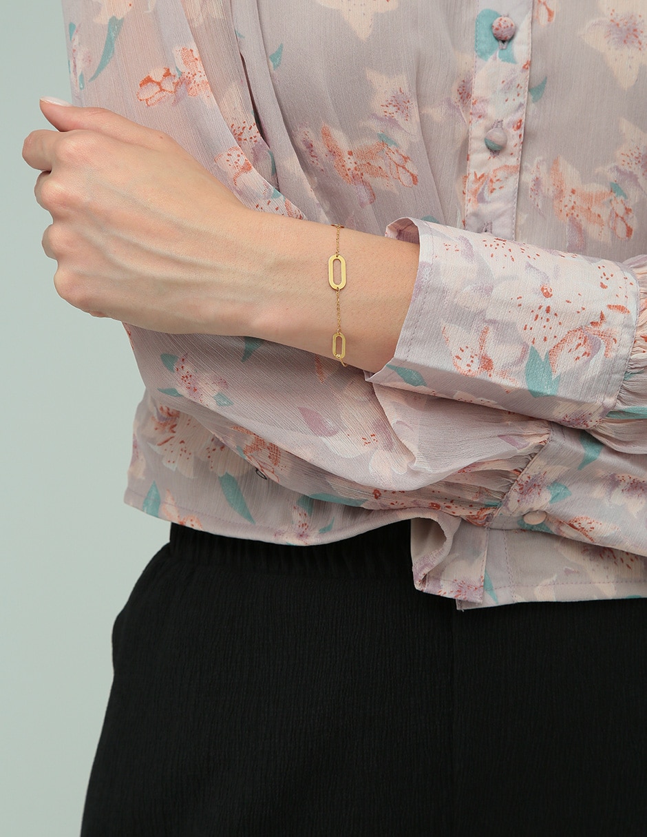 Pulsera de oro 14 K con acabado brillante 3