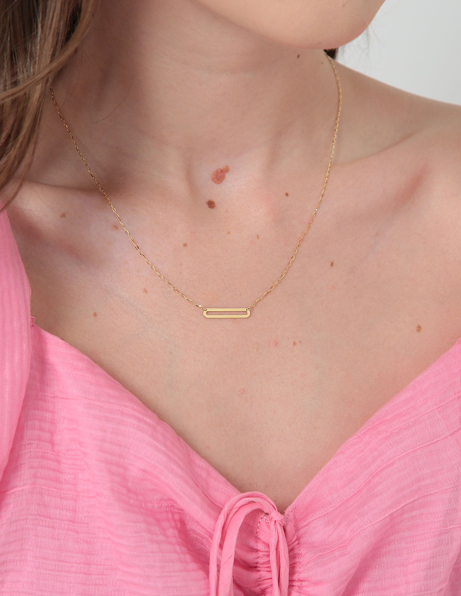 Collar ovalado de oro 14 K 3