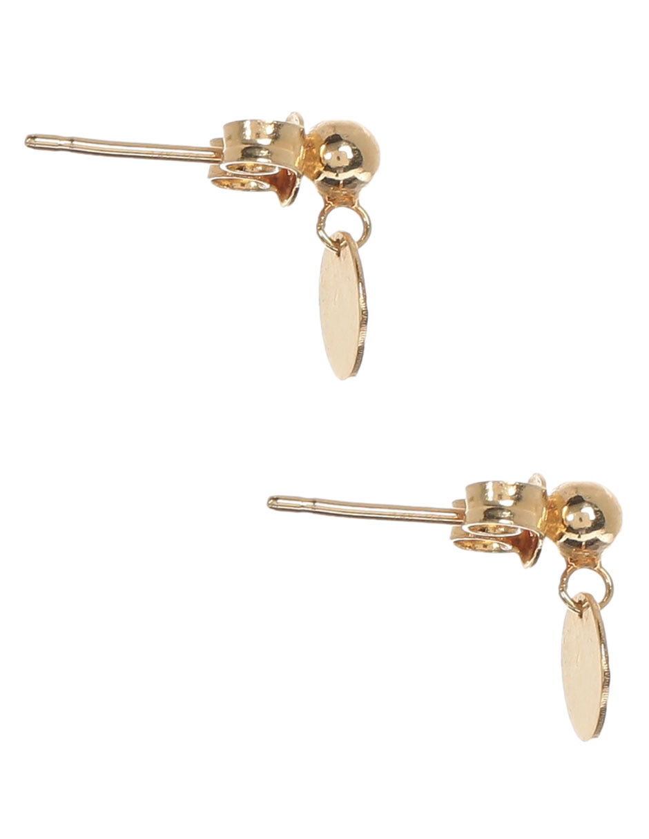 Aretes redondos de oro con acabado martillado 3