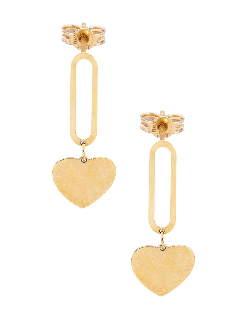 Arete corto de corazón de oro amarillo 14 k con acabado pulido Arete corto de corazón de oro amarillo 14 k con acabado pulido