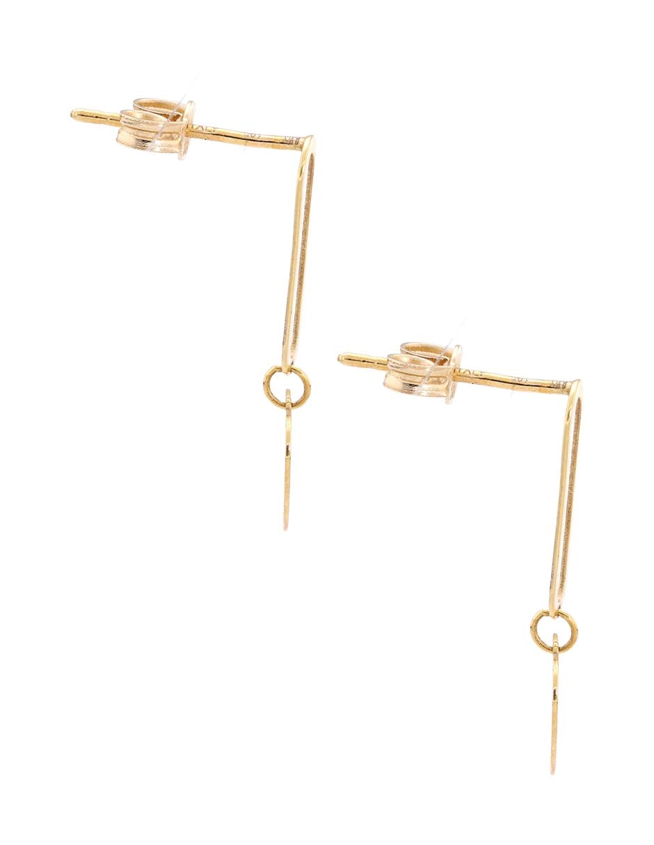 Arete corto de corazón de oro amarillo 14 k con acabado pulido 3