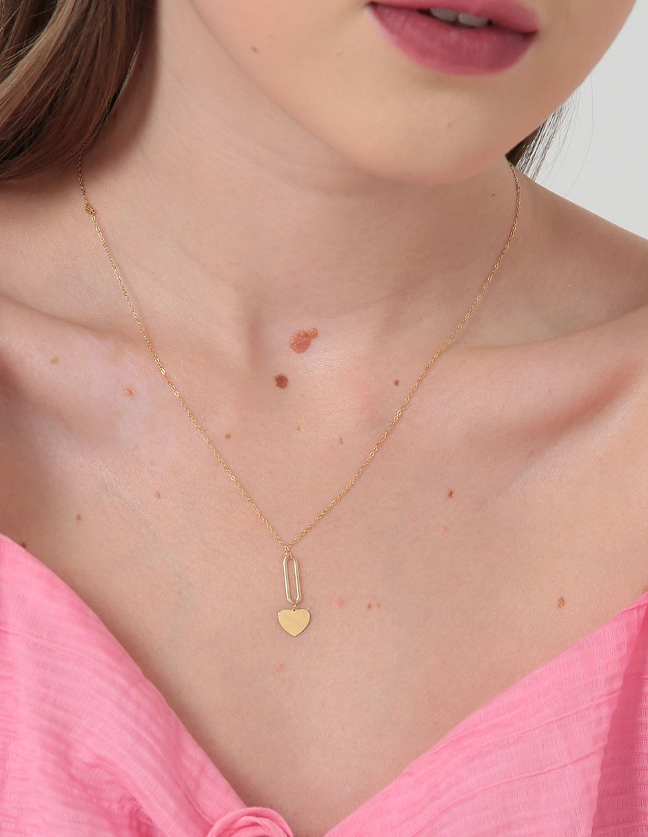 Collar de corazón de oro 14 K 3