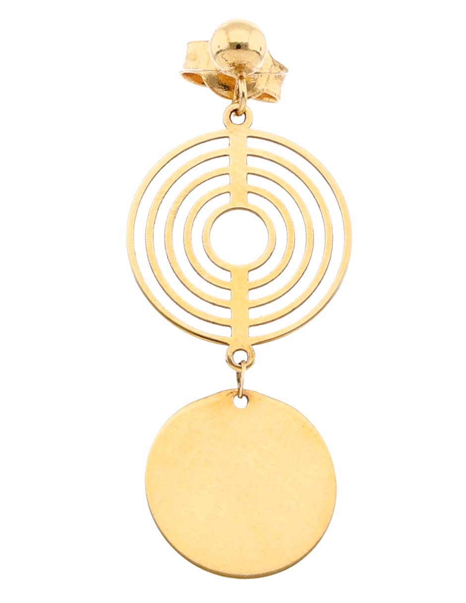 Aretes cortos Unoarre de oro amarillo 14 k con acabado pulido