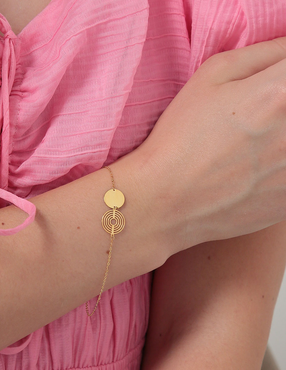 Pulsera de oro 14 K con acabado brillante 3