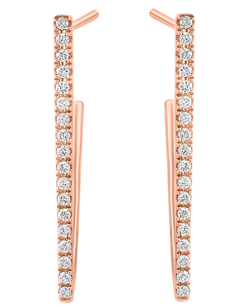 Aretes de oro con acabado pavé diamante