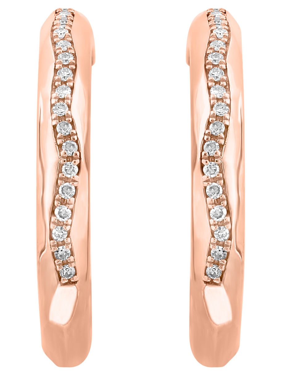 Aretes de oro con acabado pavé diamante