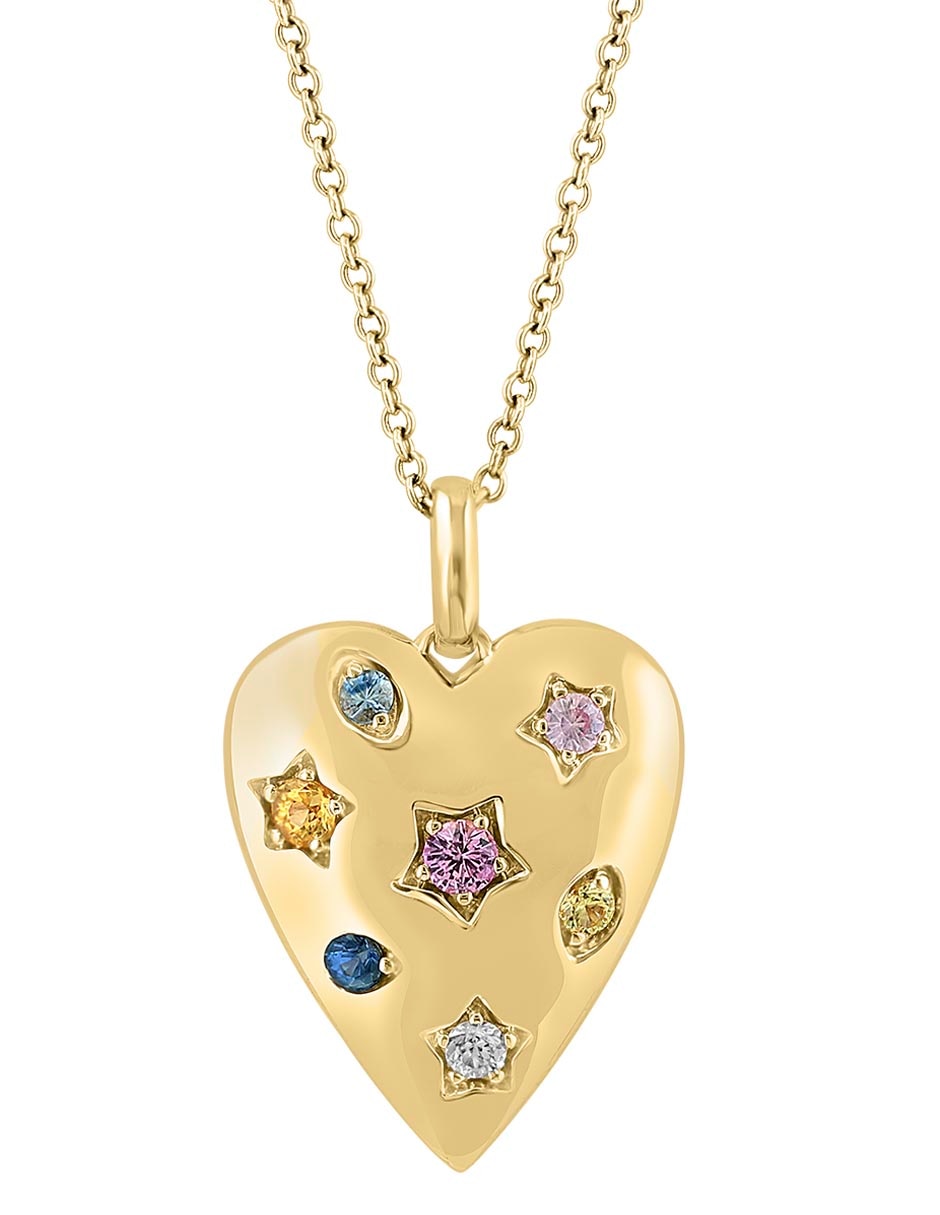 Collar con dije de corazón de oro 14 K 2