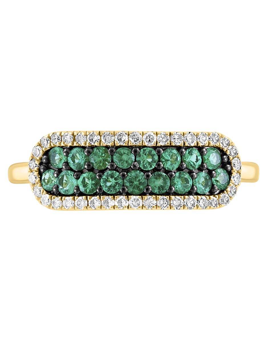 Anillo 14 k de oro esmeralda pulido 2