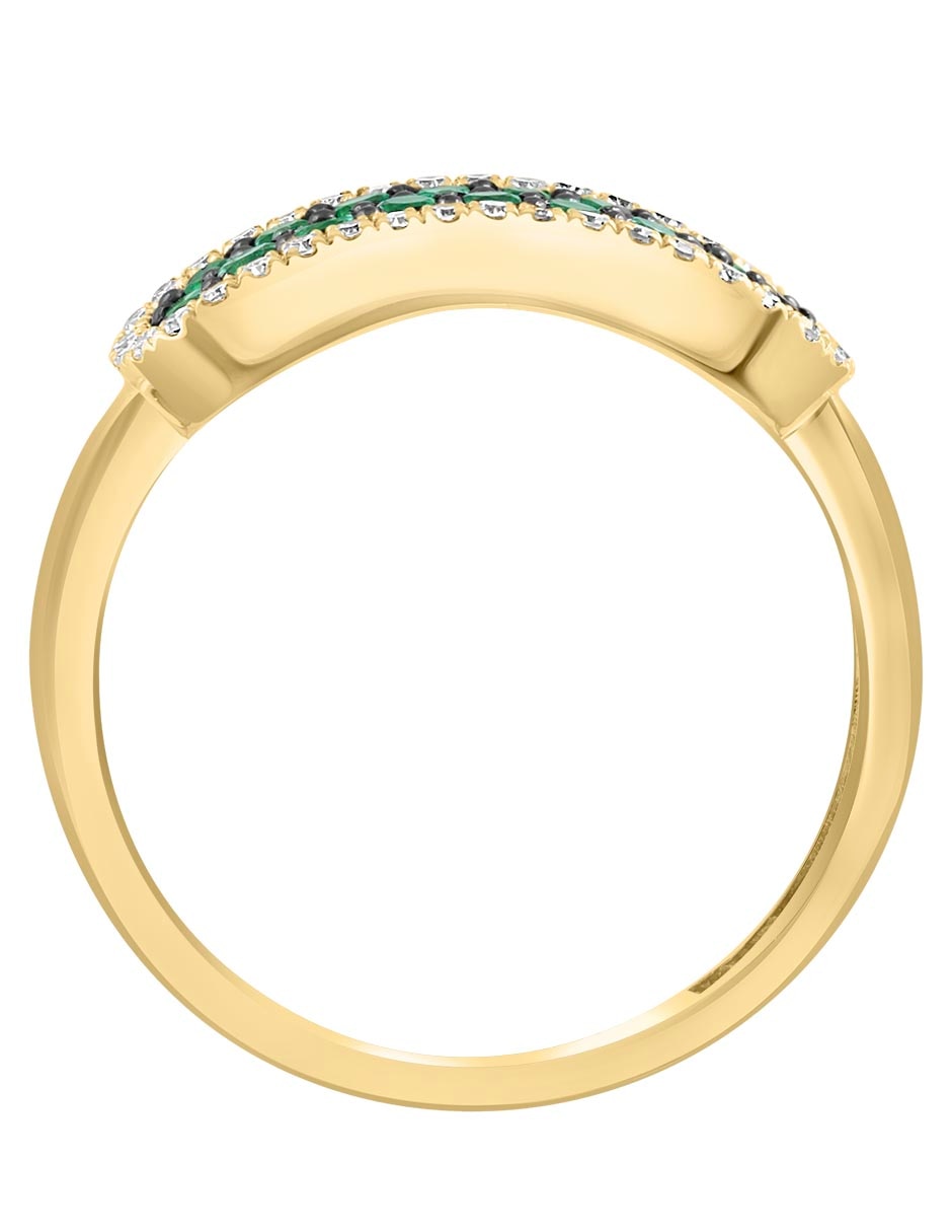 Anillo 14 k de oro esmeralda pulido 3
