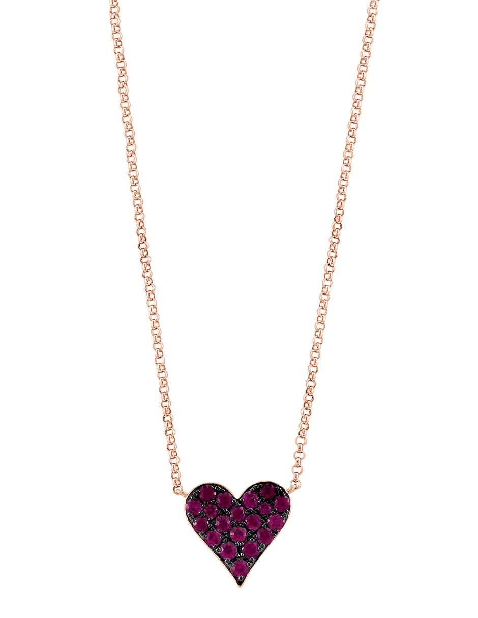 Collar de corazón de oro 14 K
